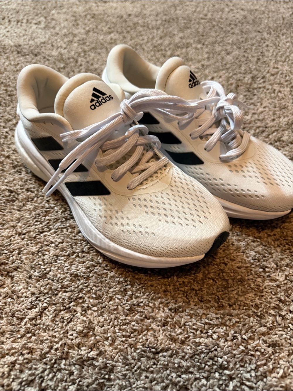 Adidas Supernova 2White and Black Mesh Running Sneakers